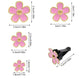6-Piece Pink Flower Car Air Vent Clip Set with Gold Accent Petals
