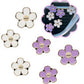 6-Piece Pink Flower Car Air Vent Clip Set with Gold Accent Petals