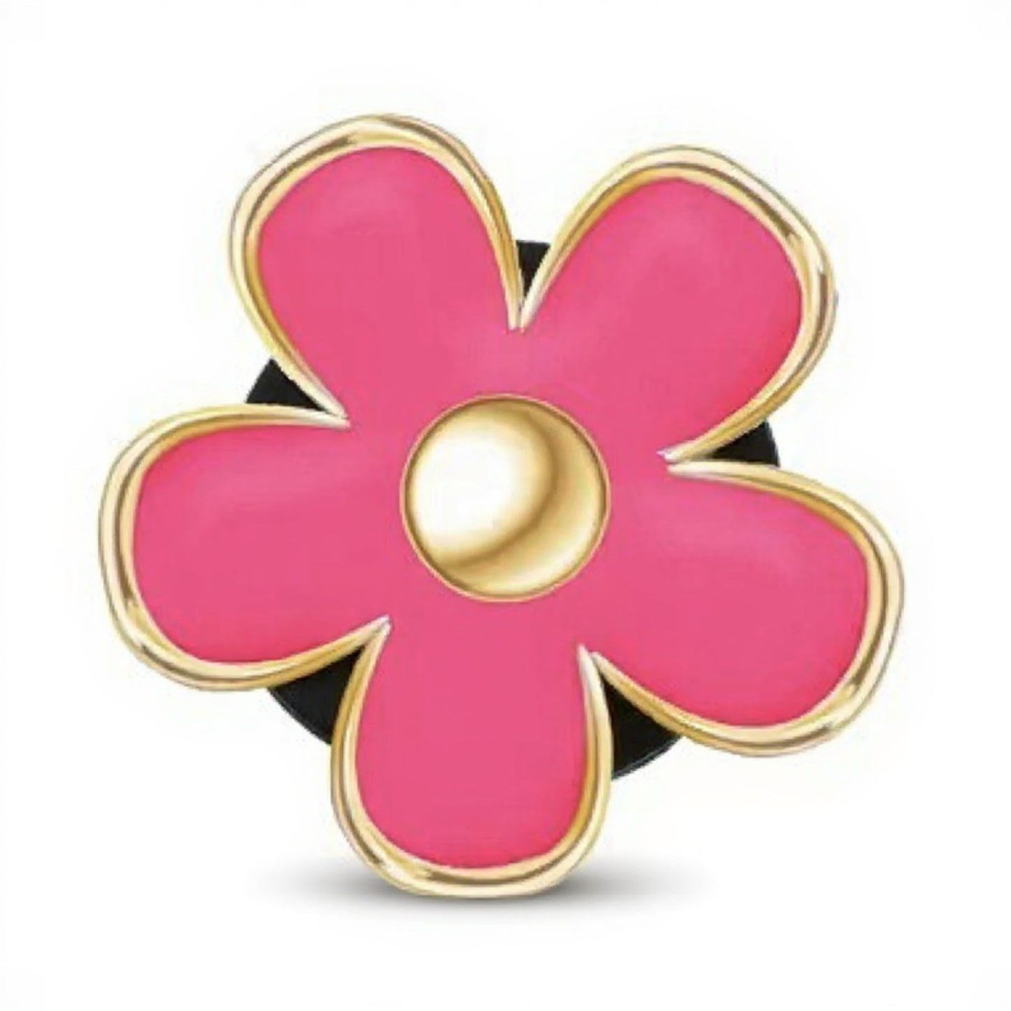 6-Piece Pink Flower Car Air Vent Clip Set with Gold Accent Petals