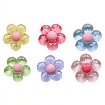 6-Piece Colorful Bubble Flower Car Air Vent Clip Set with Glossy Finish