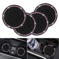 2-Piece Round Rhinestone Car Cup Holder Coaster with Non-Slip Textured Surface