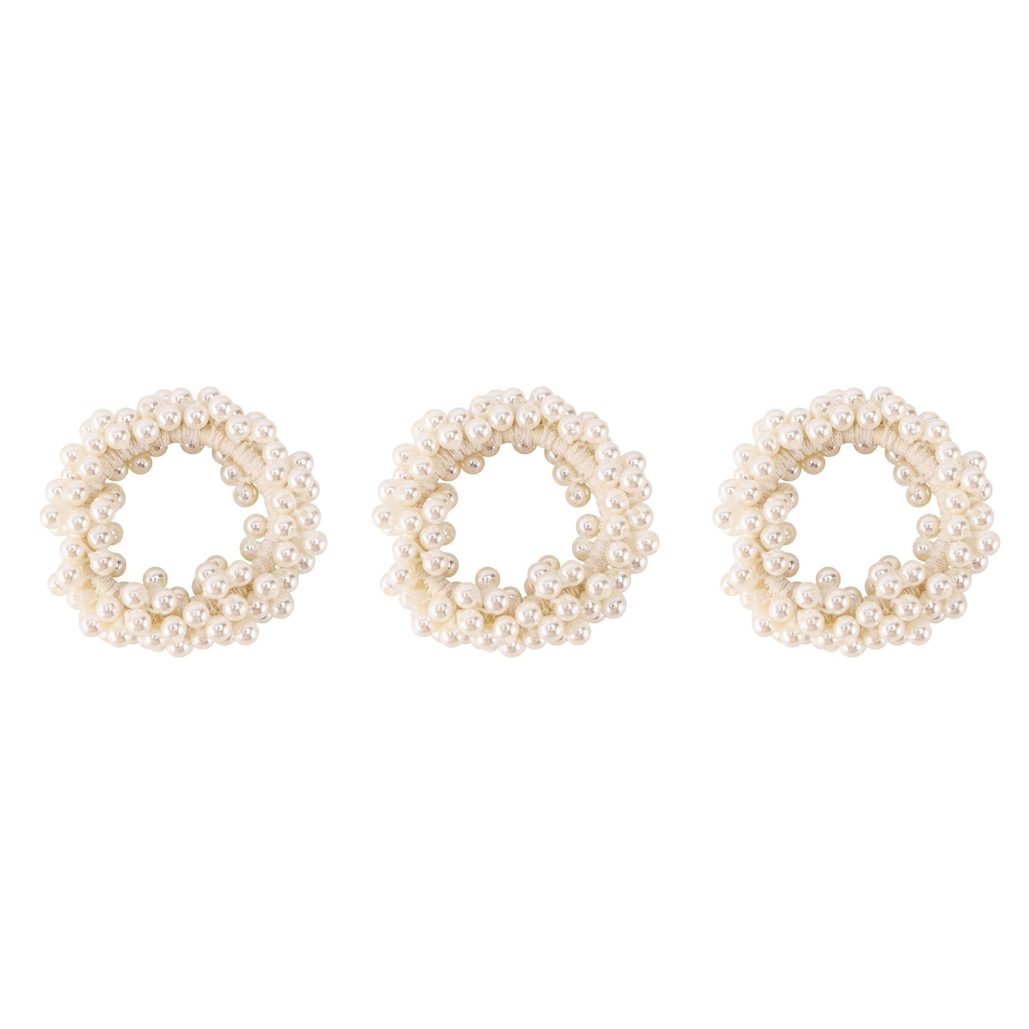 3pcs Elastic Hair Tie with Faux Pearl Bead Detailing and Stretchable Design