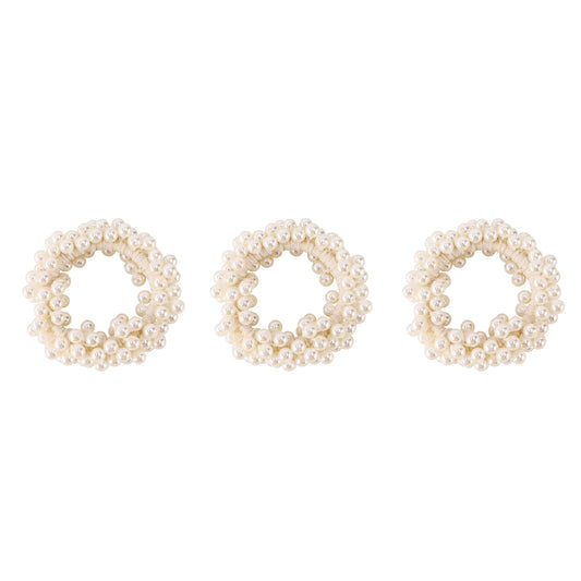 3pcs Elastic Hair Tie with Faux Pearl Bead Detailing and Stretchable Design