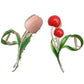 2pcs Tulip Flower Metal Hair Claw Clip with Enamel Petal and Leaf Detailing