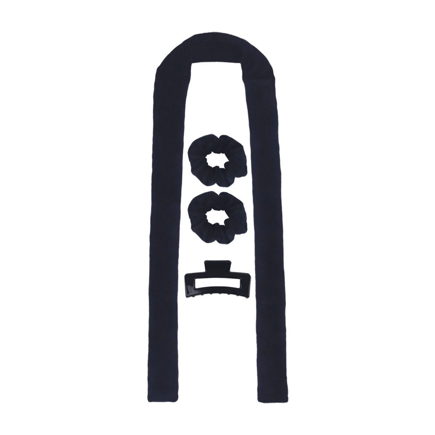 No-Heat Curling Ribbon Set with Satin Scrunchies and Hair Clip