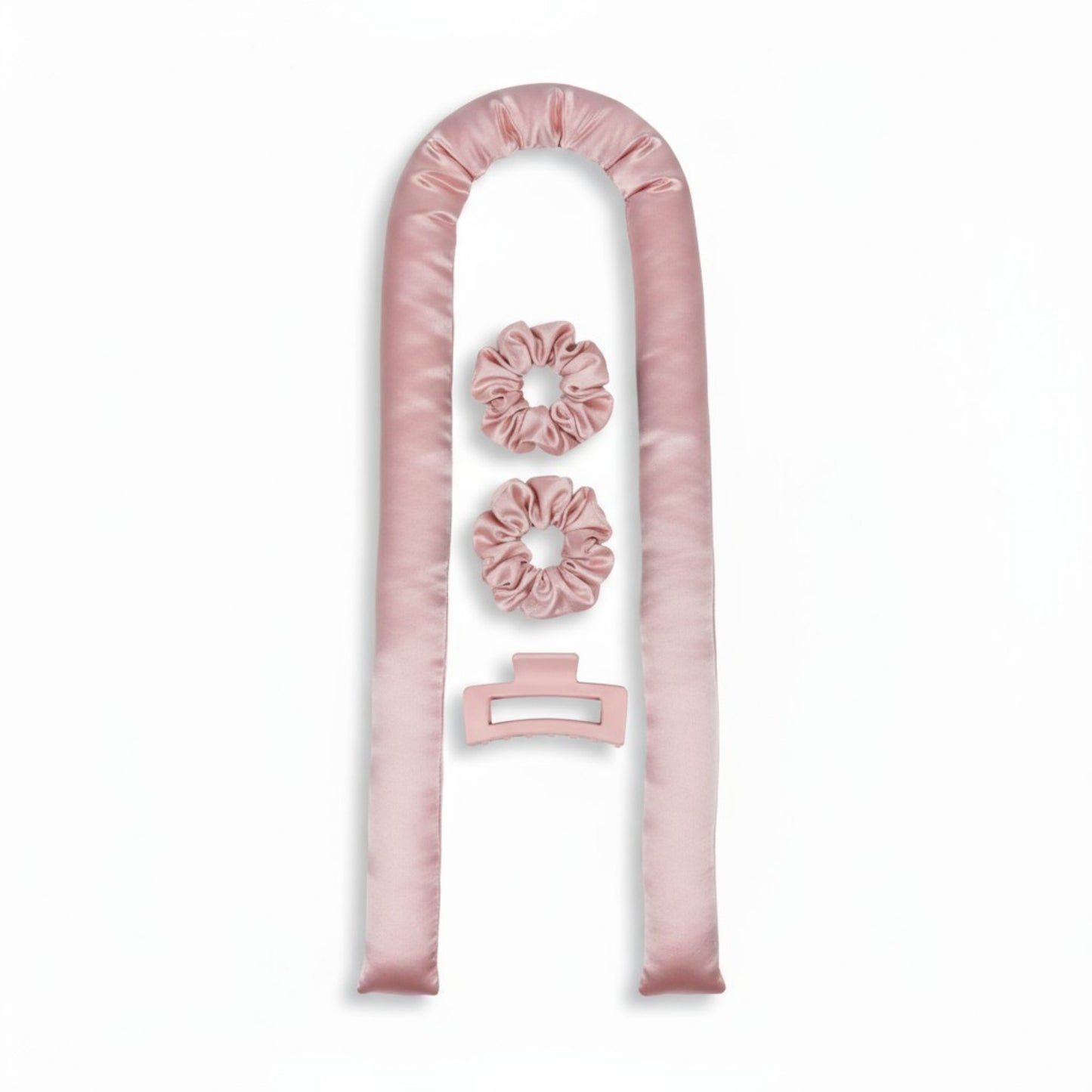 No-Heat Curling Ribbon Set with Satin Scrunchies and Hair Clip