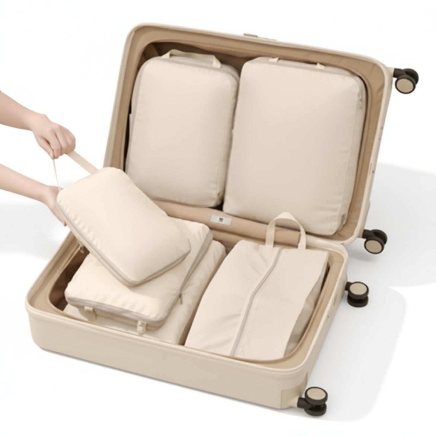 6-Piece Compression Packing Cube Set with Zipper Closure and Handle