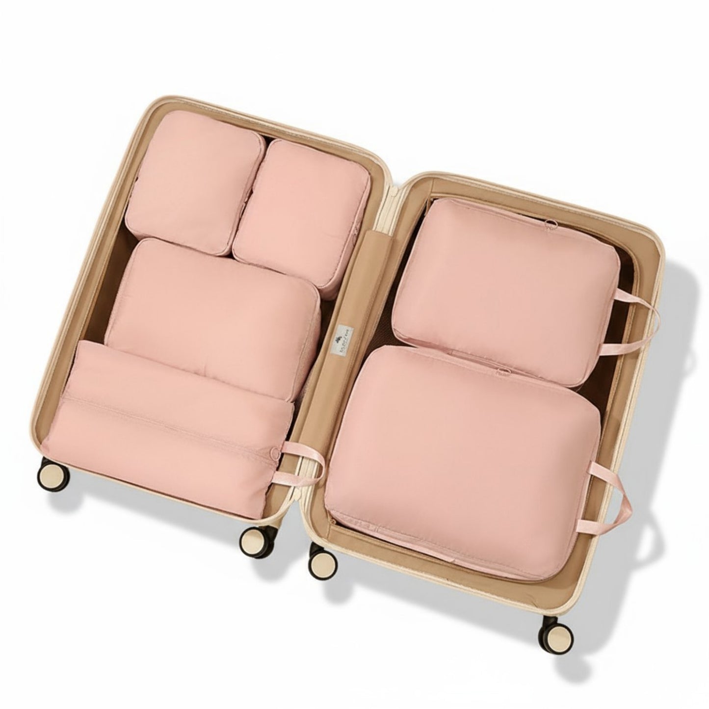 6-Piece Compression Packing Cube Set with Zipper Closure and Handle