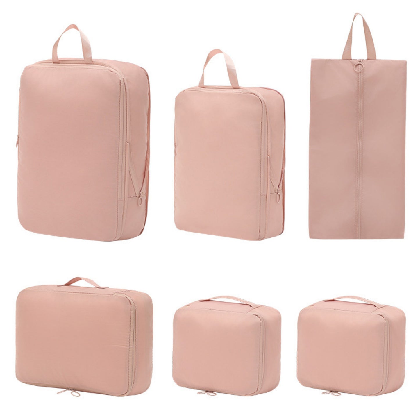 6-Piece Compression Packing Cube Set with Zipper Closure and Handle
