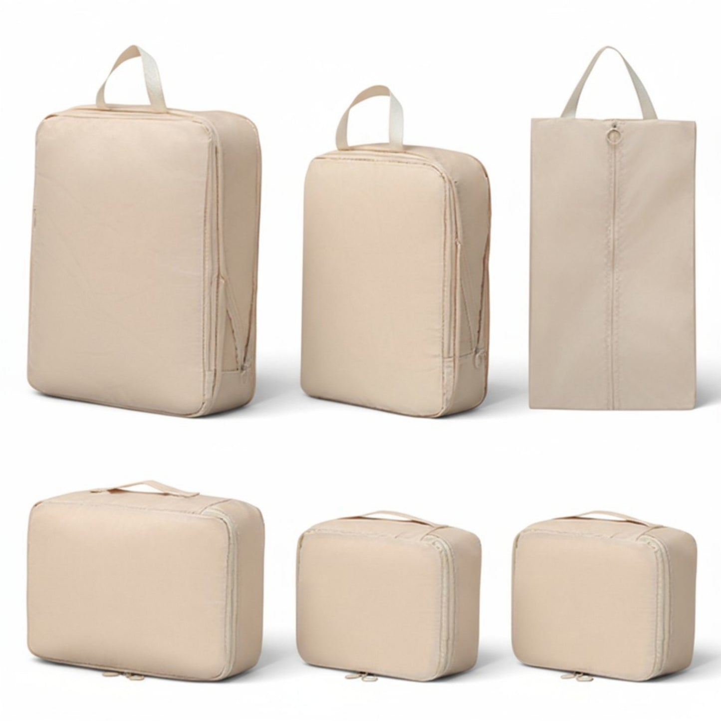 6-Piece Compression Packing Cube Set with Zipper Closure and Handle