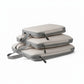3-Piece Compression Packing Cube Set with Zipper Closure and Carry Handles