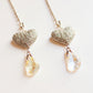 Sparkling Rhinestone Heart Chain Car Mirror Charm with Crystal Teardrop Pendants