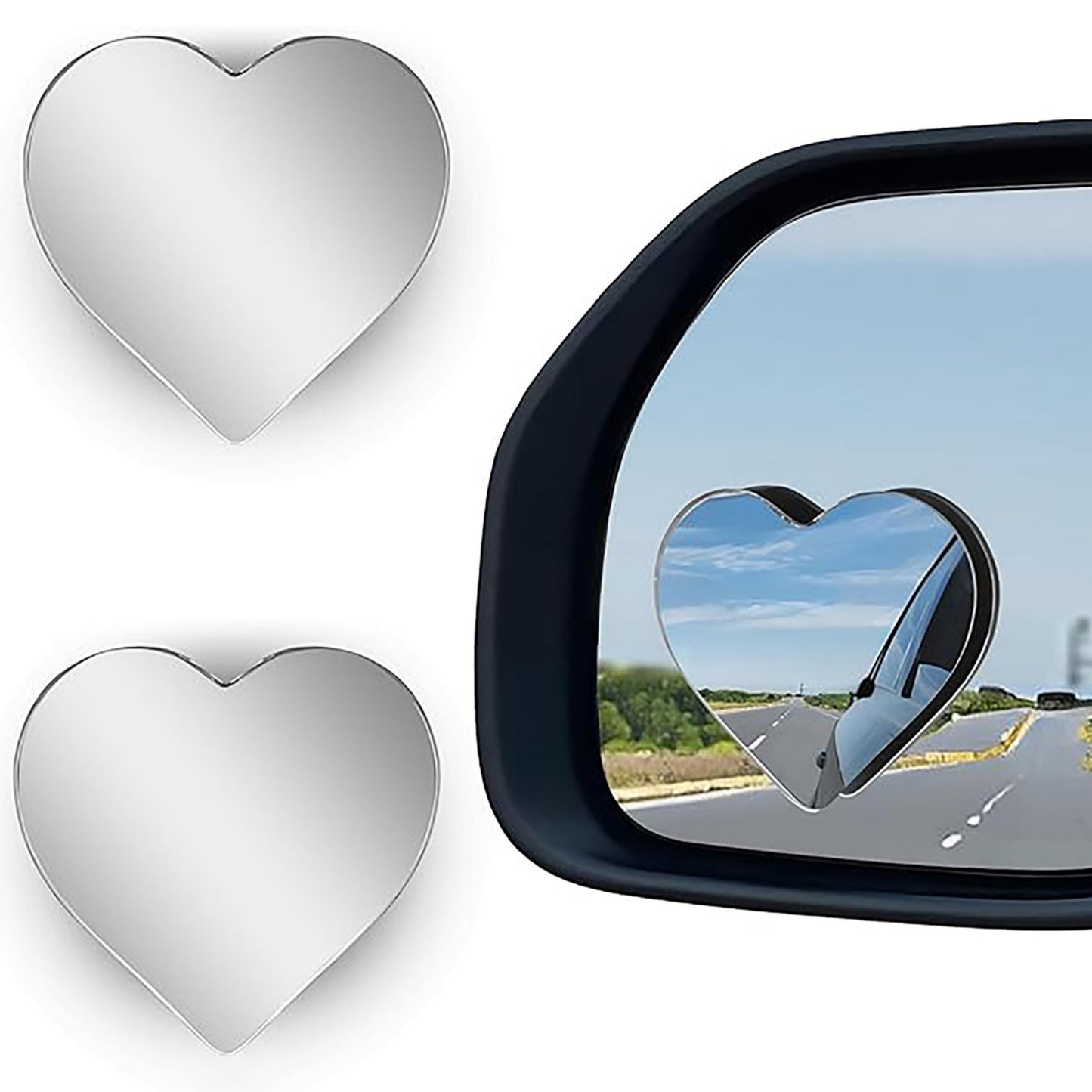 Heart-Shaped Blind Spot Mirror Set with Adjustable 360¡ã Rotation for Clearer Side View