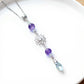 Crystal Bead Car Mirror Charm with Silver Daisy and Teardrop Pendant