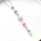 Crystal Bead Car Mirror Charm with Silver Daisy and Teardrop Pendant