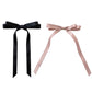 2pcs per Set Long Ribbon Bow Hair Clip with Sleek Streamer Tails and Elegant Minimalist Design