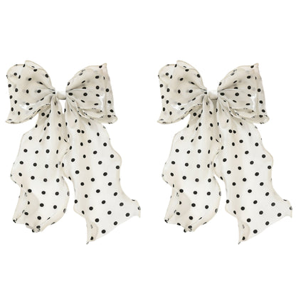 2pcs Pleated Organza Hair Scrunchie with Contrast Trim and Voluminous Ruffled Design