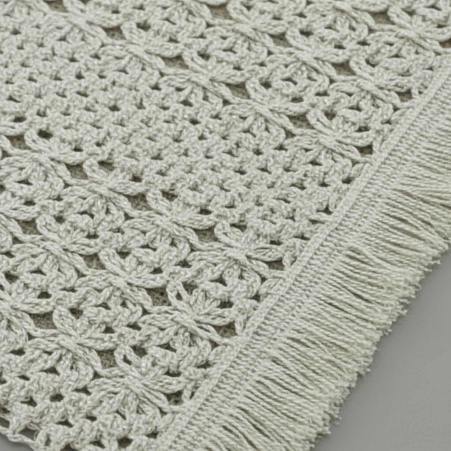 Set of 2 Woven Cotton Placemats with Fringe Edges for Dining Table