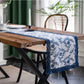Floral Embroidered Table Runner with Crocheted Lace Edges