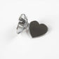 Silver Heart Locket Keychain with 3D Bow Detail and Clasp Ring