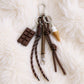 Chocolate and Ice Cream Charm Keychain with Faux Leather Straps and Metal Details
