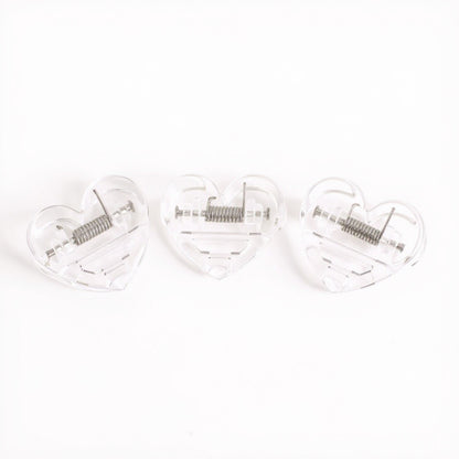 Set of 10 Heart-Shaped Acrylic Hair Claw Clips
