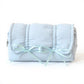 Quilted Satin Ribbon Pencil Case with Zipper Closure and Large Storage Capacity 7.9x4.3x2.7 in