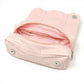 Quilted Satin Ribbon Pencil Case with Zipper Closure and Large Storage Capacity 7.9x4.3x2.7 in