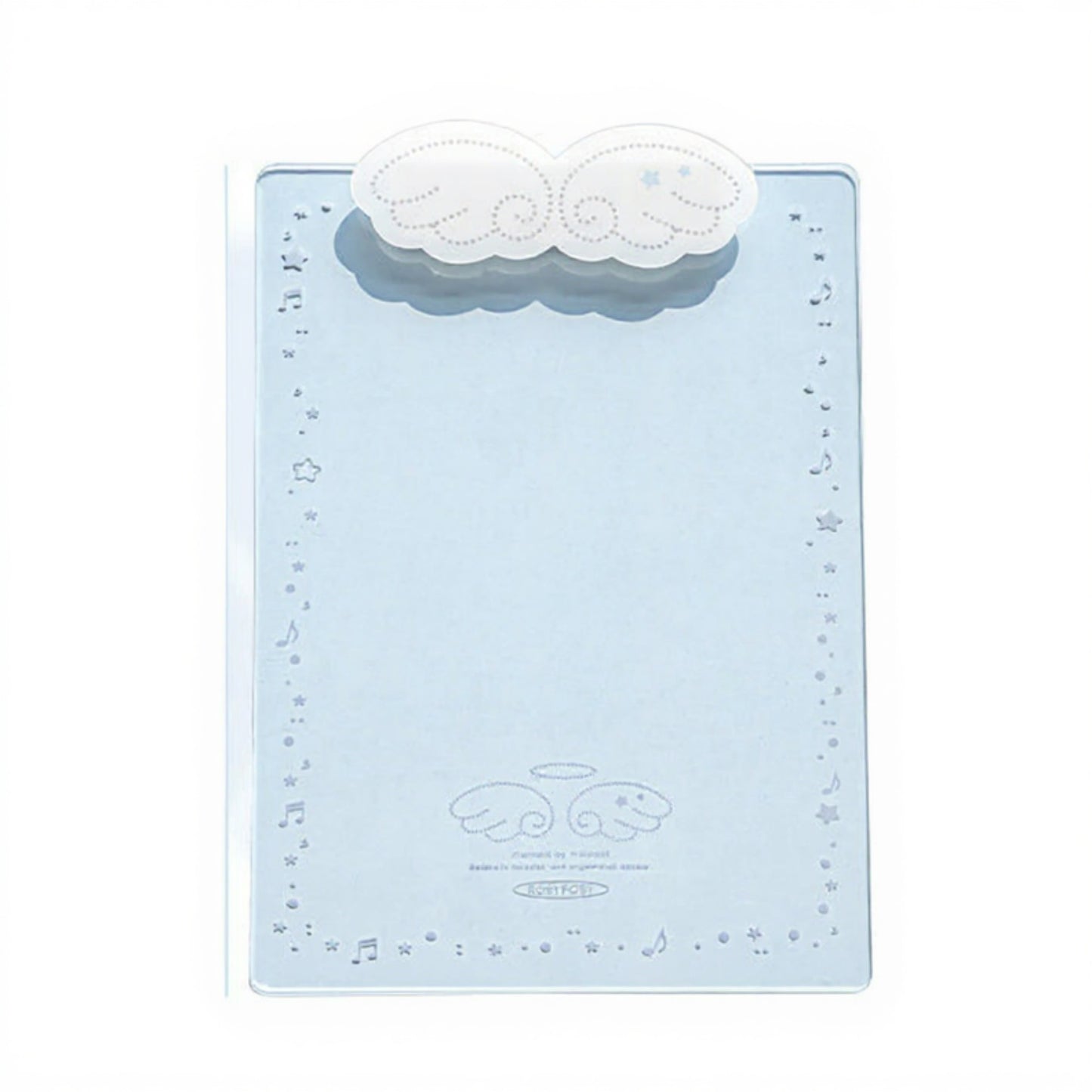 Angel Cloud-Themed Cardboard Clamp with Decorative Border and Stationery Paper