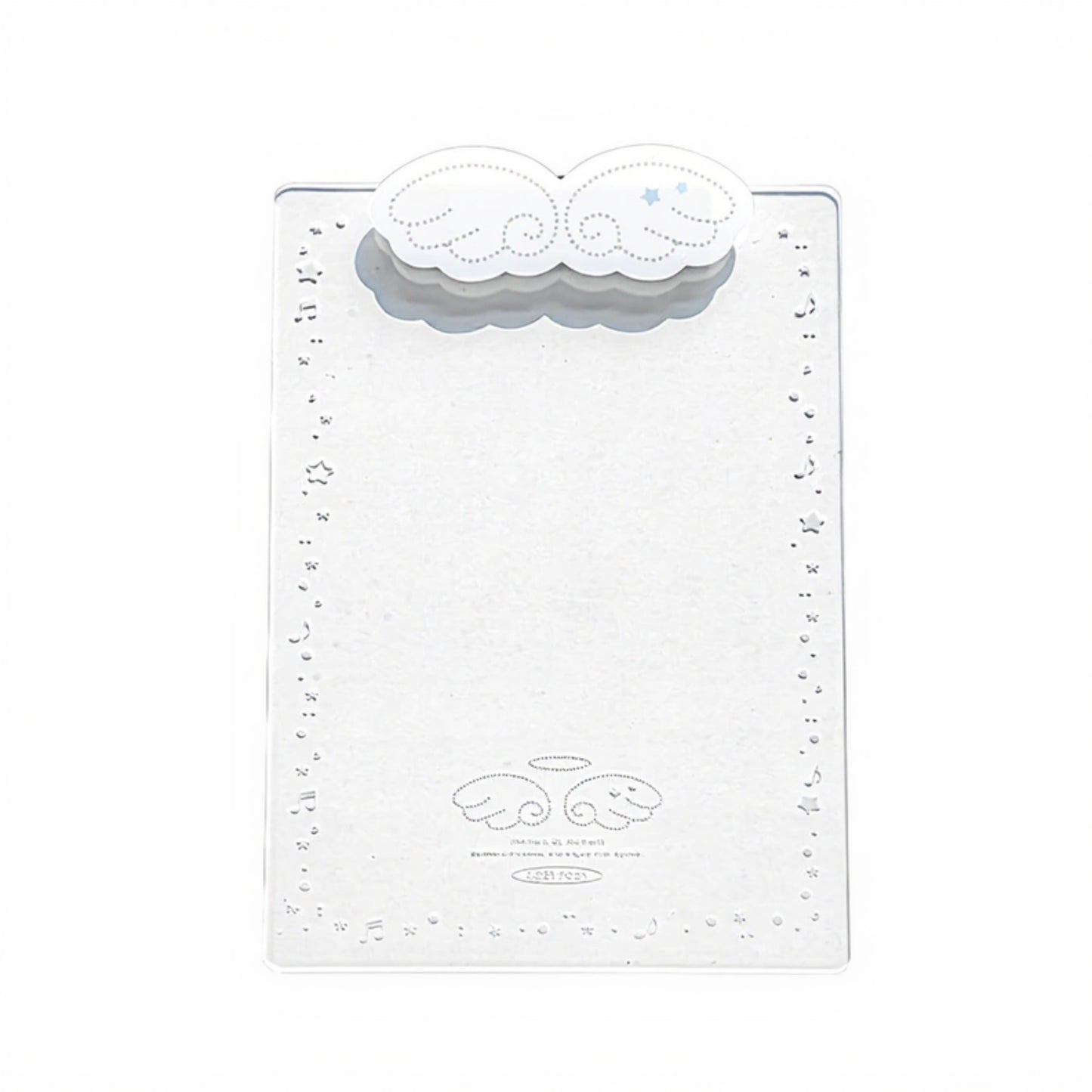 Angel Cloud-Themed Cardboard Clamp with Decorative Border and Stationery Paper