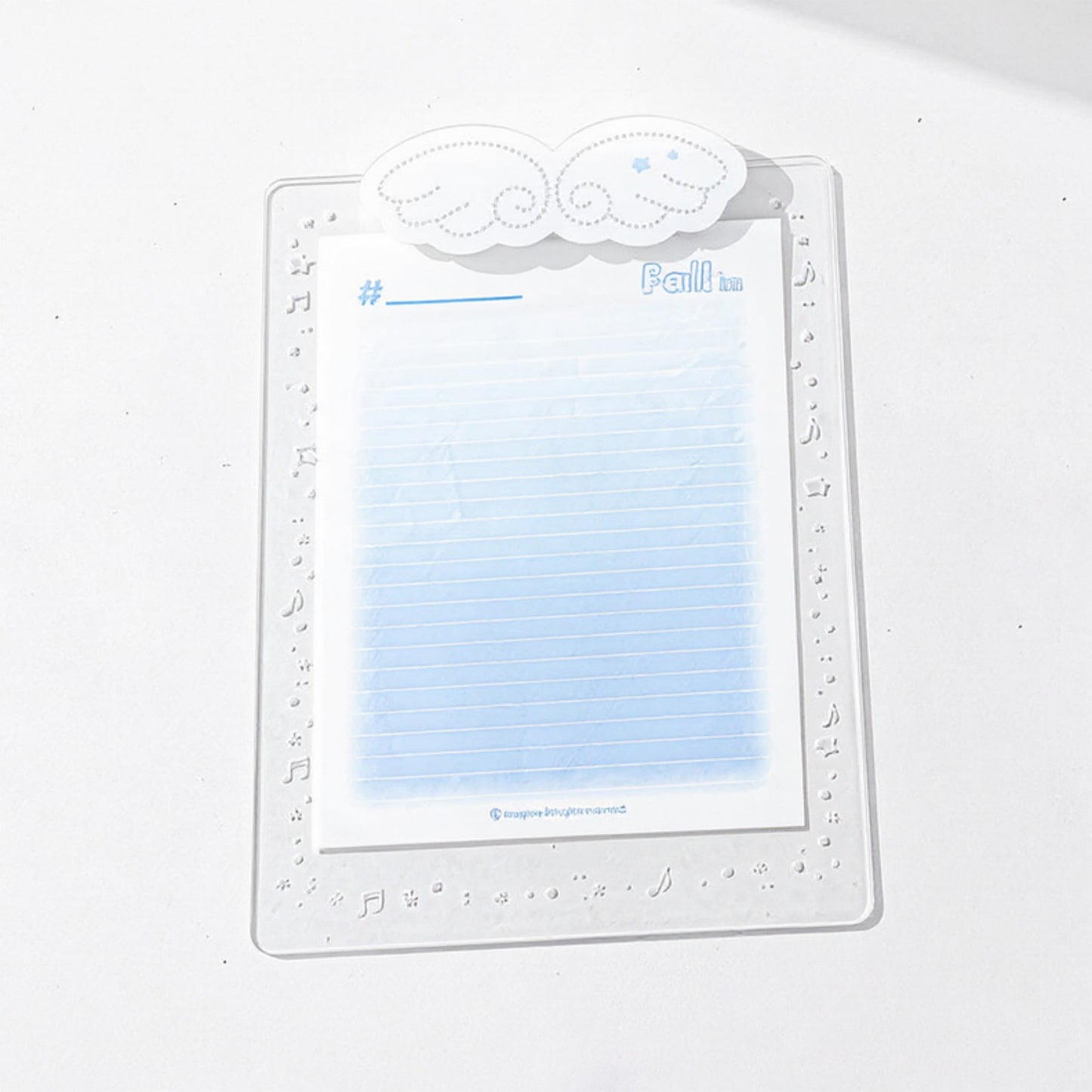 Angel Cloud-Themed Cardboard Clamp with Decorative Border and Stationery Paper