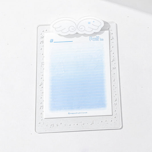 Angel Cloud-Themed Cardboard Clamp with Decorative Border and Stationery Paper