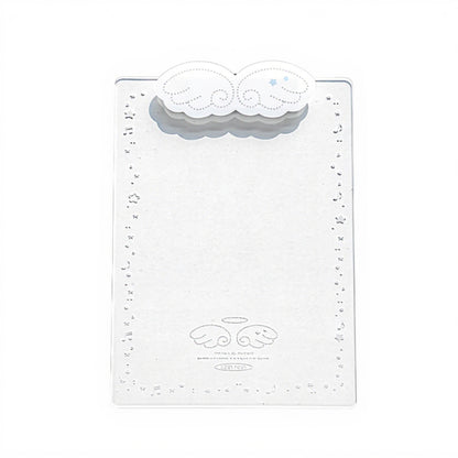Angel Cloud-Themed Cardboard Clamp with Decorative Border and Stationery Paper