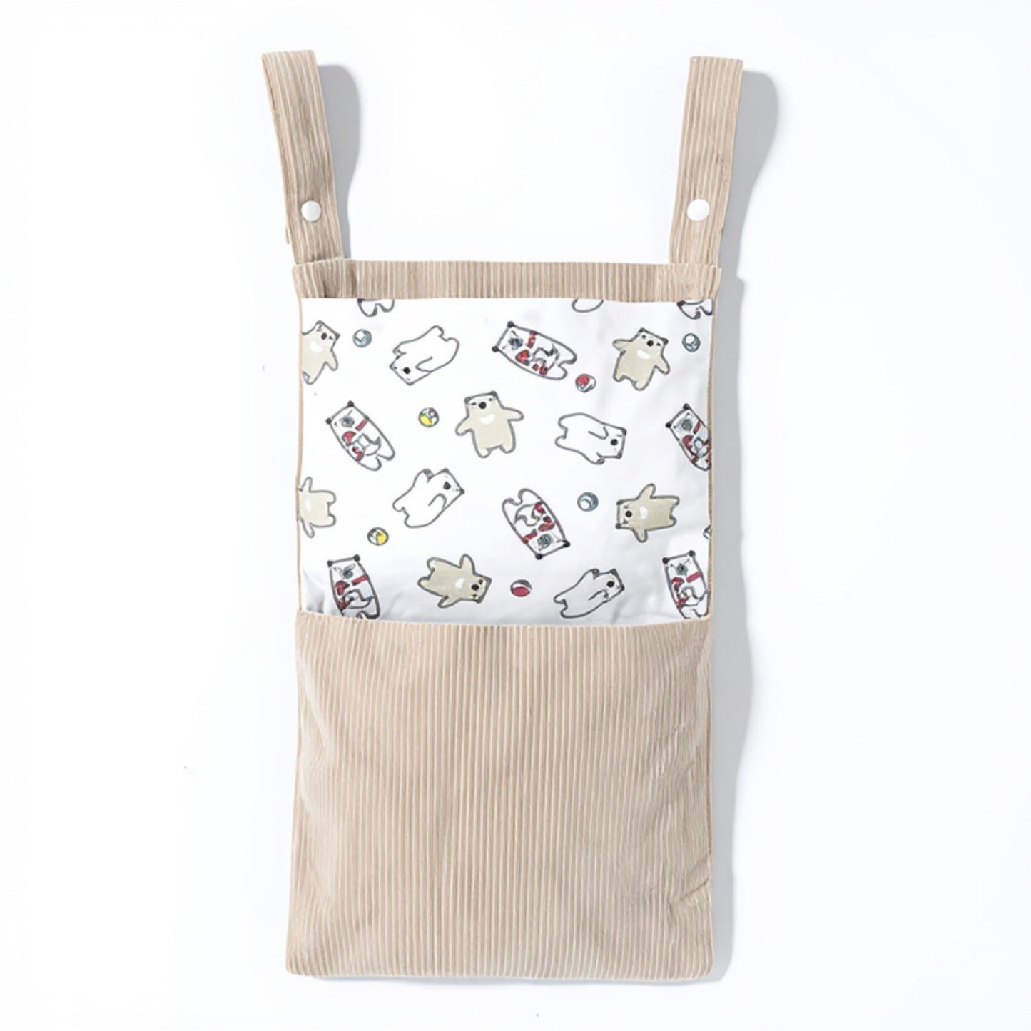 Hanging Wall Organizer with Corduroy Pocket and Animals Print Design