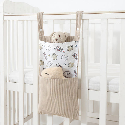 Hanging Wall Organizer with Corduroy Pocket and Animals Print Design