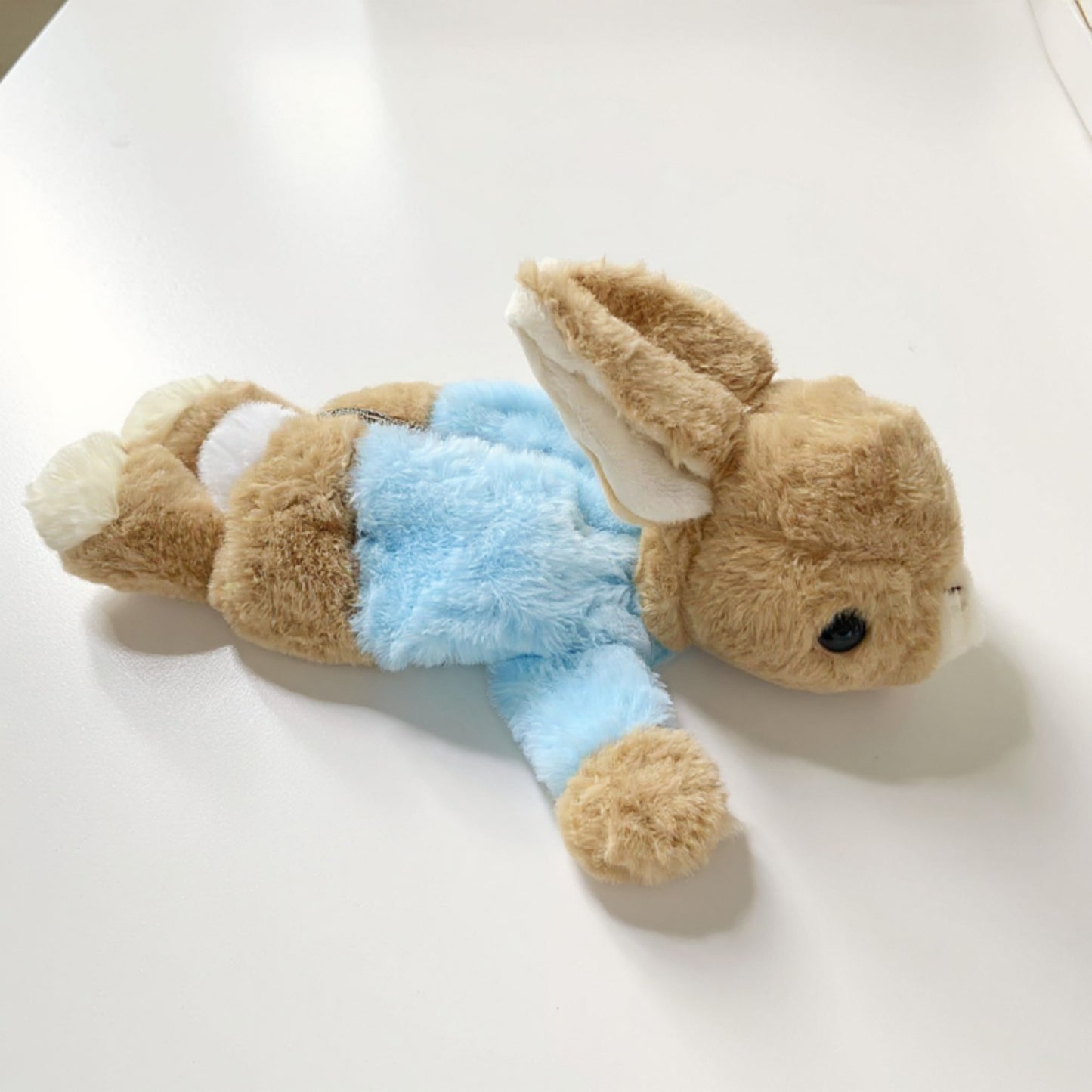 Plush Bunny Pencil Case with Soft Fleece Texture and Zipper Storage Compartment 9.8x3x3 in