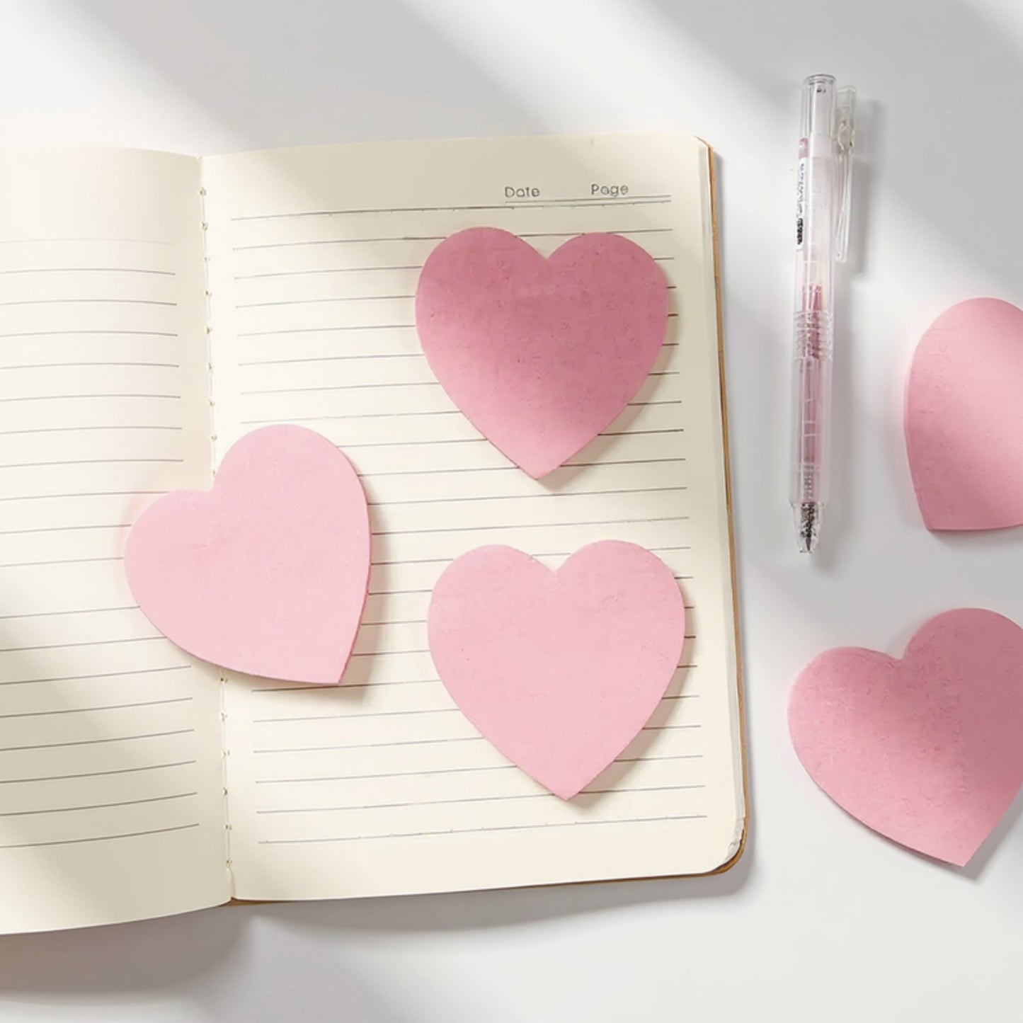 3-Piece Heart Shaped Sticky Note Pad Set for Desk and Office Use