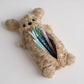 Plush Puppy Pencil Case with Soft Faux Fur Texture and Zipper Storage Pouch 10.5x6 in