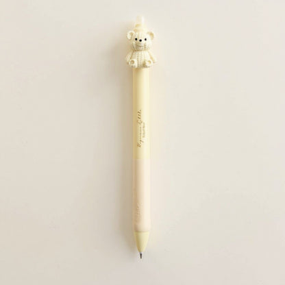 5-Piece Teddy Bear Top Gel Pen Set with Soft Grip and Adorable 3D Bear Design
