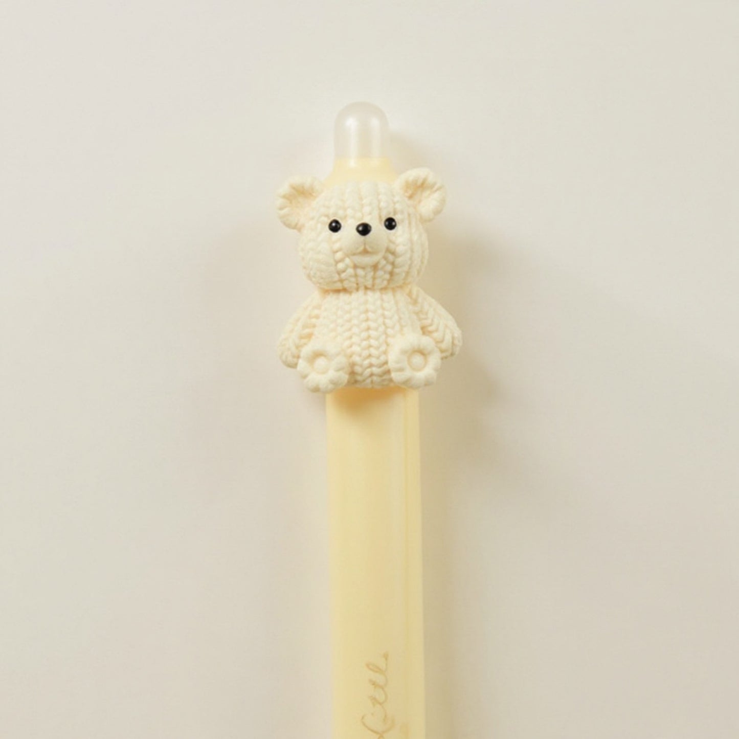 5-Piece Teddy Bear Top Gel Pen Set with Soft Grip and Adorable 3D Bear Design