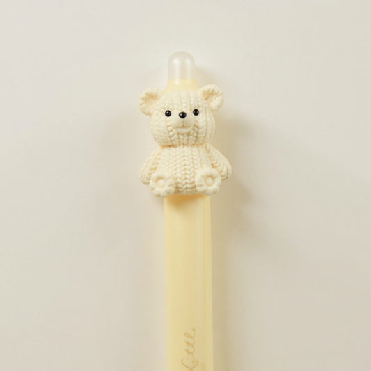 5-Piece Teddy Bear Top Gel Pen Set with Soft Grip and Adorable 3D Bear Design