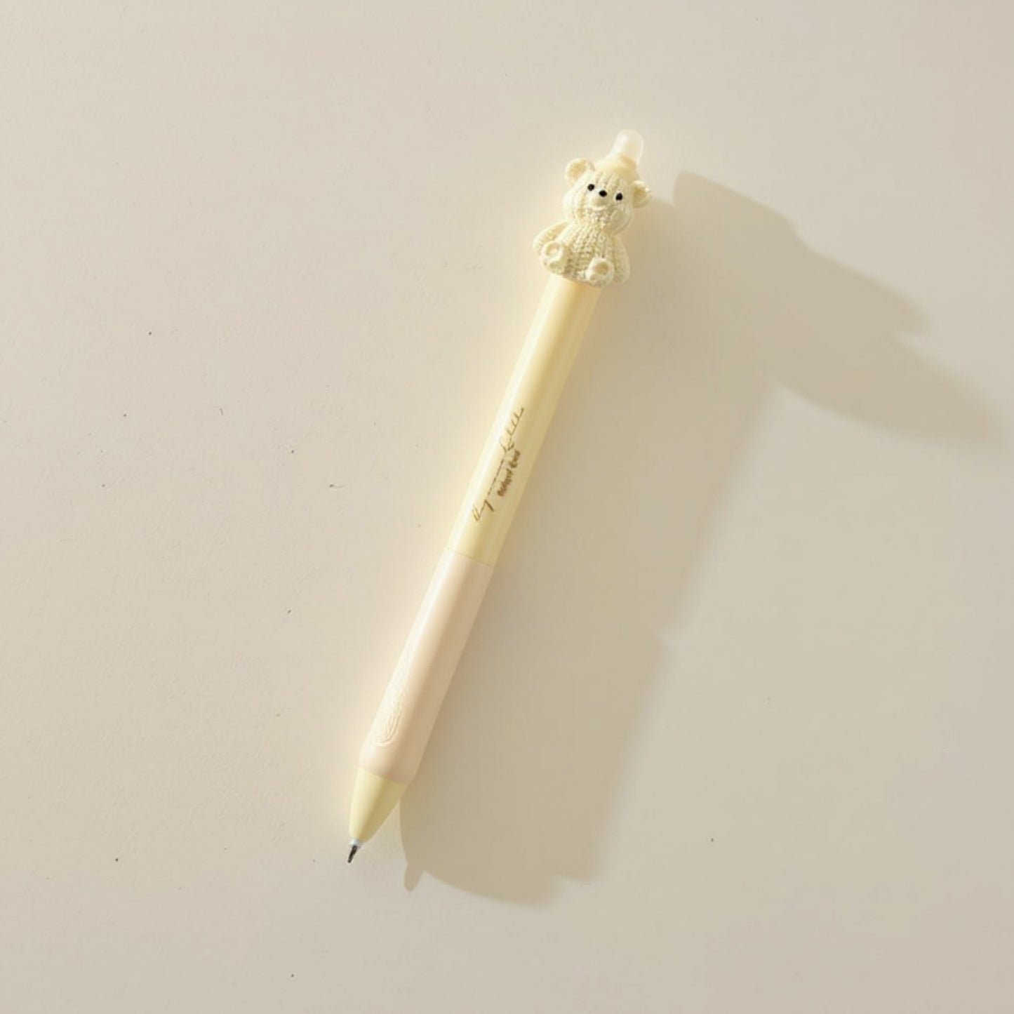 5-Piece Teddy Bear Top Gel Pen Set with Soft Grip and Adorable 3D Bear Design