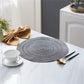 4-Piece Round Braided Woven Placemat with Textured Spiral Pattern for Dining Table