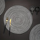 4-Piece Round Braided Woven Placemat with Textured Spiral Pattern for Dining Table