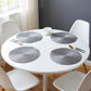 4-Piece Round Braided Woven Placemat with Textured Spiral Pattern for Dining Table
