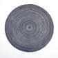 4-Piece Round Braided Woven Placemat with Textured Spiral Pattern for Dining Table