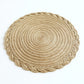 4-Piece Round Braided Woven Placemat with Textured Spiral Pattern for Dining Table