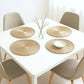4-Piece Round Braided Woven Placemat with Textured Spiral Pattern for Dining Table