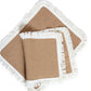 2-Piece Rectangular Lace Trim Woven Placemat with Decorative Crochet Edge
