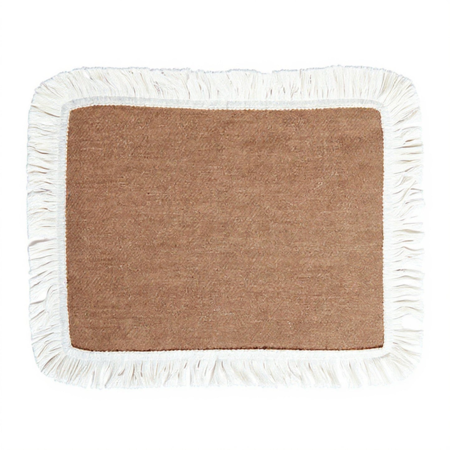 2-Piece Rectangular Lace Trim Woven Placemat with Decorative Crochet Edge